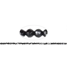 Heilstein & Edelstein-Strang - Kugeln, Perlmutt (dunkel), facettiert, 03mm