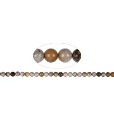 Heilstein & Edelstein-Strang - Kugeln, versteinerte Koralle, 08mm