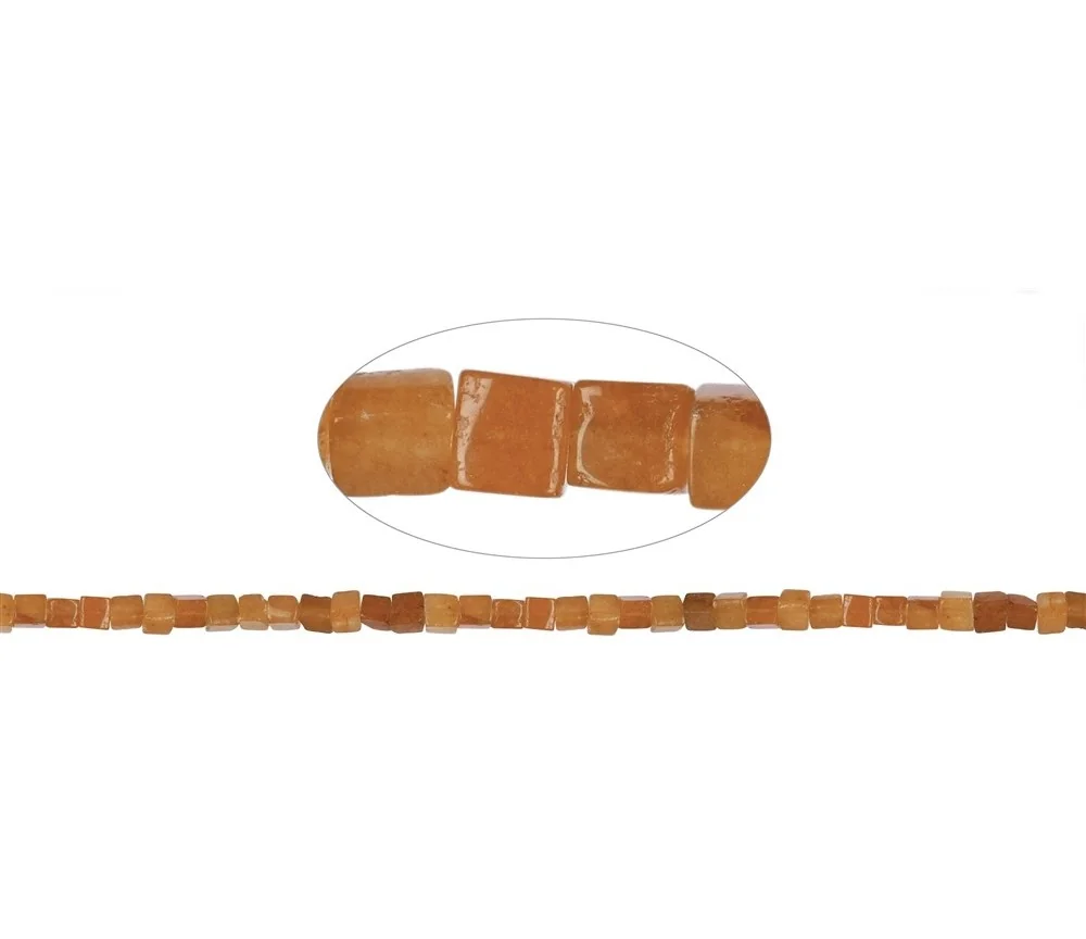 Heilstein & Edelstein-Strang - Würfel, Aventurin (orange-rot), 04mm