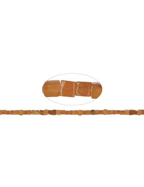 Heilstein & Edelstein-Strang - Würfel, Aventurin (orange-rot), 04mm