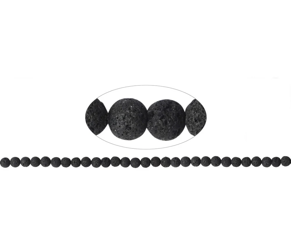 Heilstein & Edelstein-Strang - Kugeln, Lava, 06mm