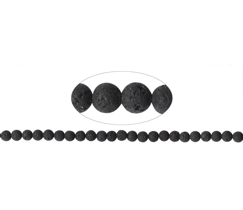Heilstein & Edelstein-Strang - Kugeln, Lava, 08mm
