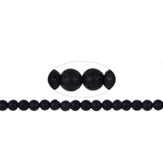 Heilstein & Edelstein-Strang - Kugeln, Lava poliert/gewachst, 08mm