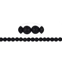 Heilstein & Edelstein-Strang - Kugeln, Lava poliert/gewachst, 08mm