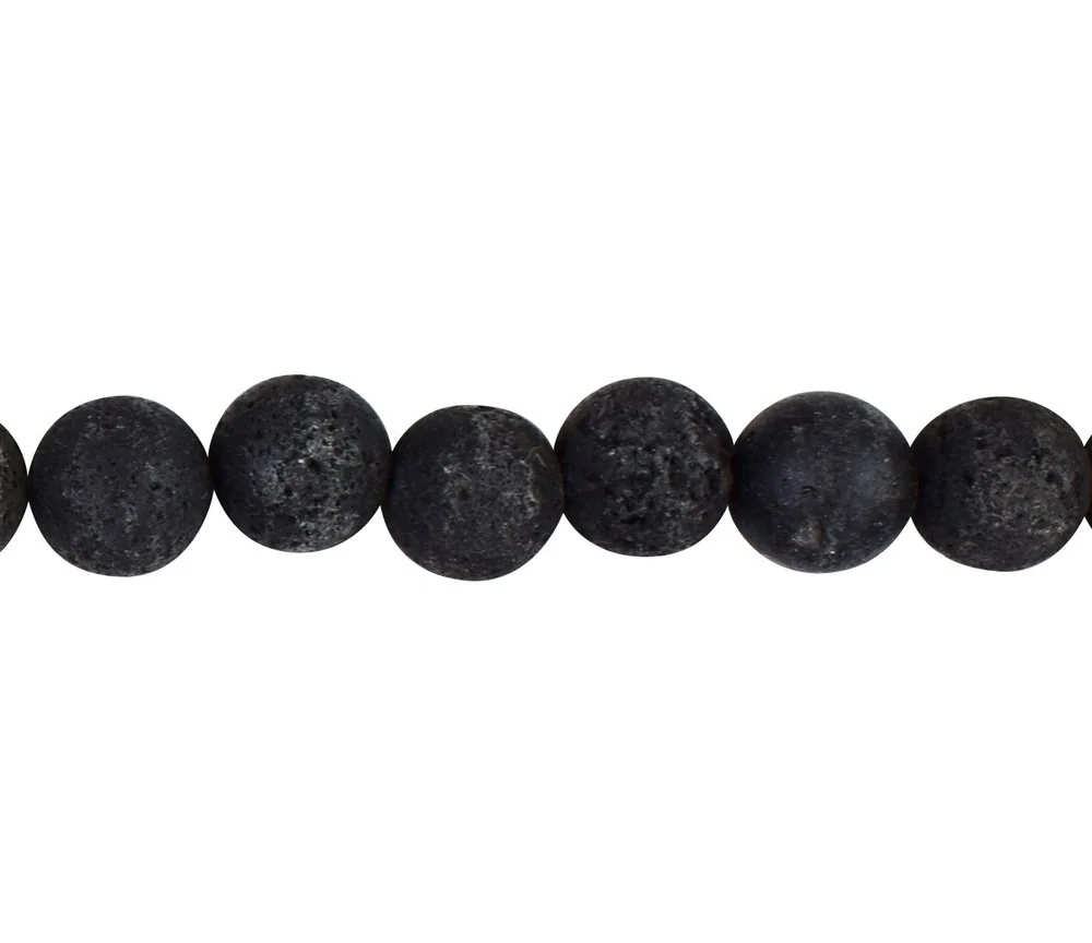 Heilstein & Edelstein-Strang - Kugeln, Lava, 10mm