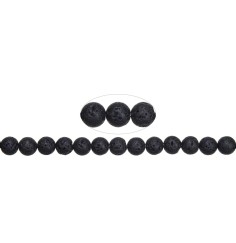 Heilstein & Edelstein-Strang - Kugeln, Lava poliert/gewachst, 10mm