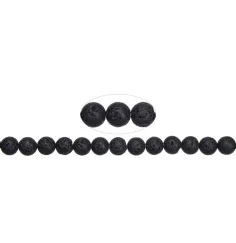 Heilstein & Edelstein-Strang - Kugeln, Lava poliert/gewachst, 10mm