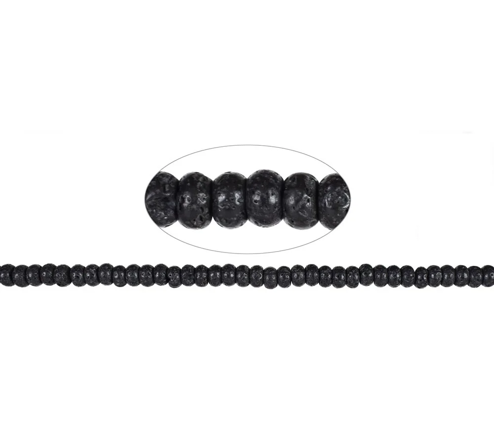 Heilstein & Edelstein-Strang - Button, Lava poliert/gewachst, 08mm