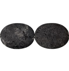 Heilstein & Edelstein-Strang - Linse, Lava, 40 x 30mm