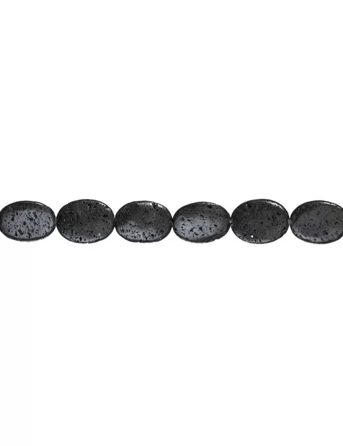 Heilstein & Edelstein-Strang - Linse, Lava poliert/gewachst, 40 x 30mm