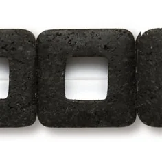 Heilstein & Edelstein-Strang - Rahmen, Lava, 25 x 25mm