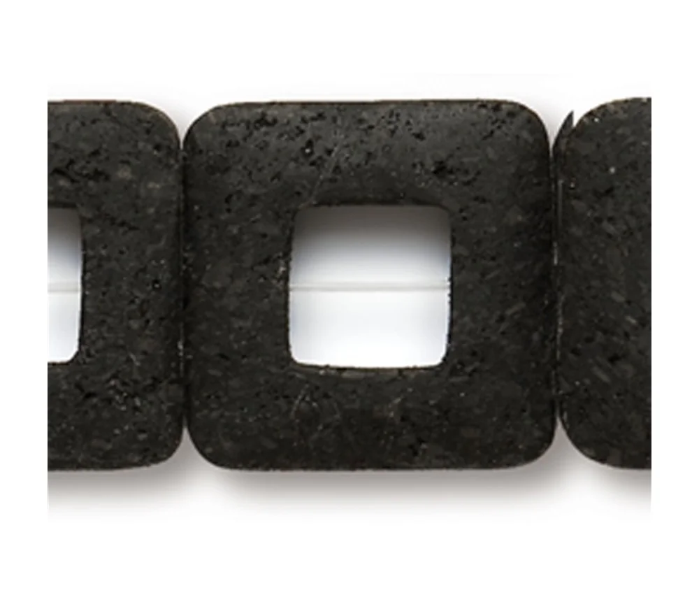 Heilstein & Edelstein-Strang - Rahmen, Lava, 25 x 25mm