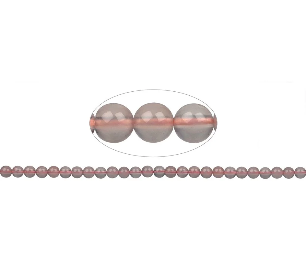 Heilstein & Edelstein-Strang - Kugeln, Chalcedon (rosa), 07mm
