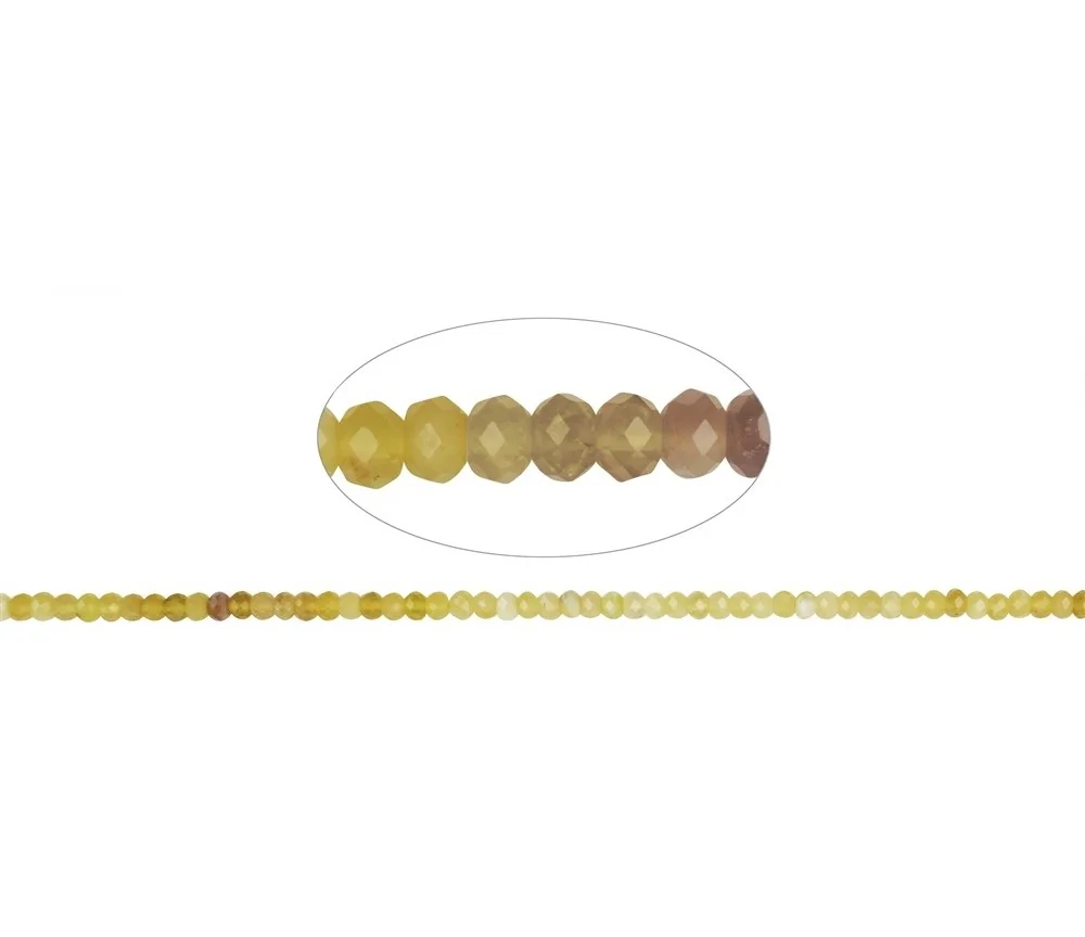 Heilstein & Edelstein-Strang - Button, Opal (Honigopal), facettiert, 03 x 05mm (39cm)