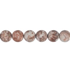 Heilstein & Edelstein-Strang - Kugeln, Achat (Lace-Achat) rot, matt, 12mm (38cm)