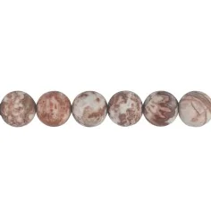 Heilstein & Edelstein-Strang - Kugeln, Achat (Lace-Achat) rot, matt, 12mm (38cm)