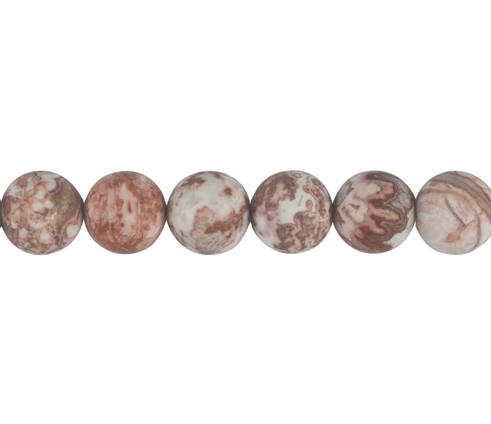 Heilstein & Edelstein-Strang - Kugeln, Achat (Lace-Achat) rot, matt, 12mm (38cm)