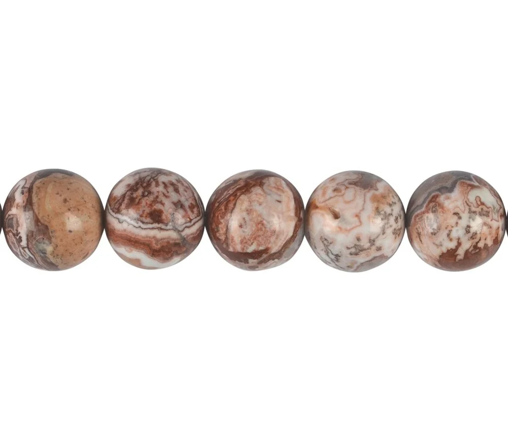 Heilstein & Edelstein-Strang - Kugeln, Achat (Lace-Achat) rot, 14mm (38cm)