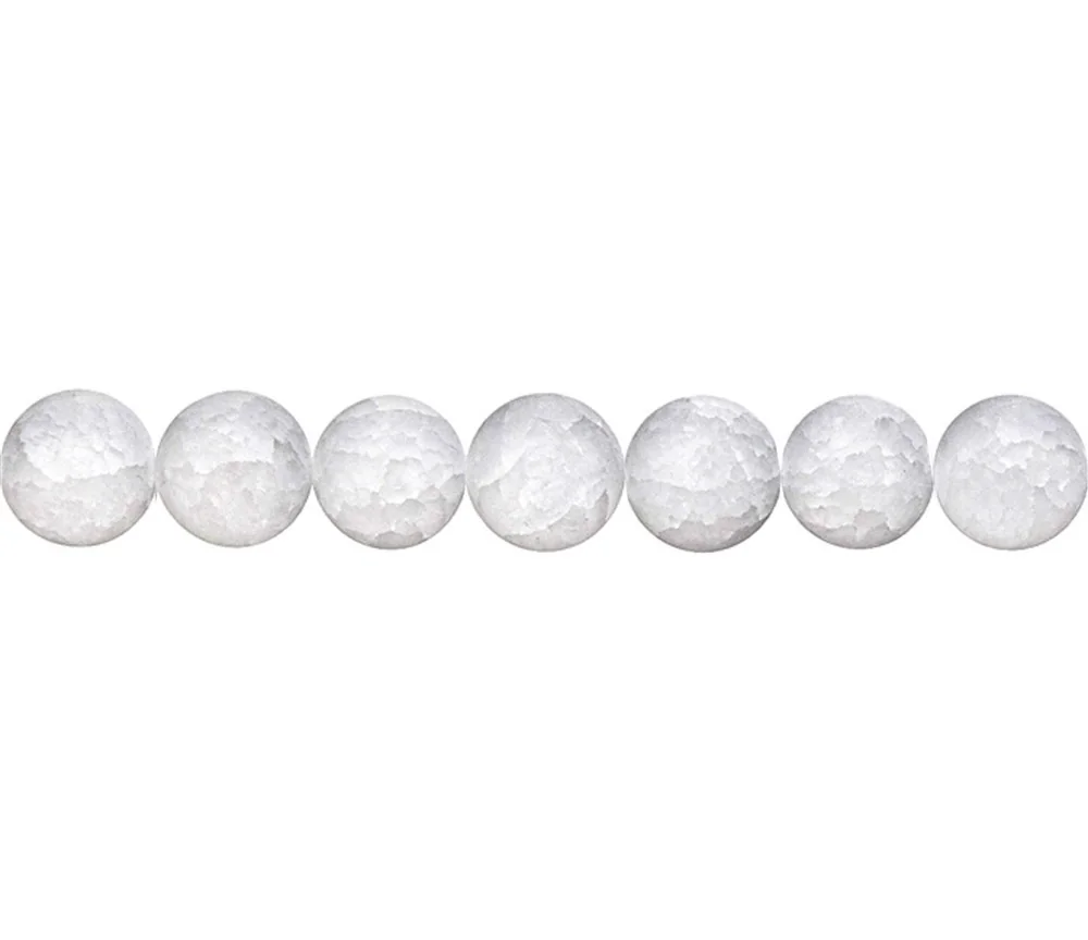 Heilstein & Edelstein-Strang - Kugeln, Crashed Crystal, matt, 10mm