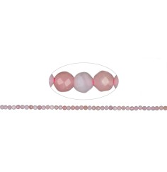 Heilstein & Edelstein-Strang - Kugeln, Andenopal (pink), facettiert, 03mm (38cm)