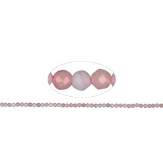 Heilstein & Edelstein-Strang - Kugeln, Andenopal (pink), facettiert, 03mm (38cm)