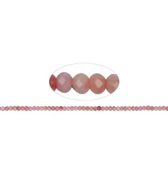 Heilstein & Edelstein-Strang - Button, Andenopal (pink), facettiert, 02 x 03mm