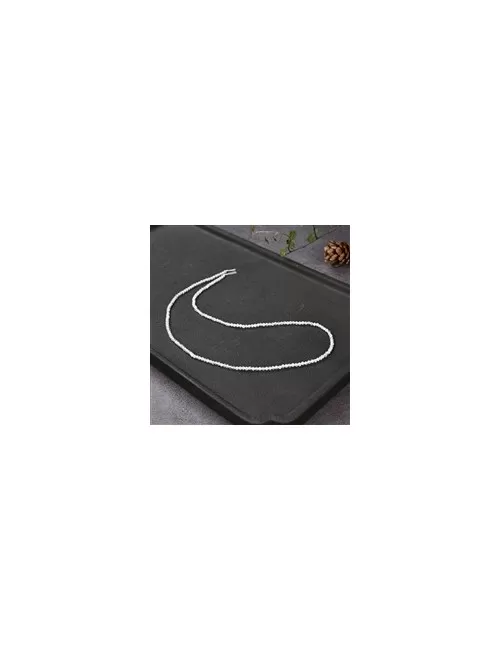 Heilstein & Edelstein-Strang - Kugeln, Labradorit (weiß), facettiert, 02mm (39cm)