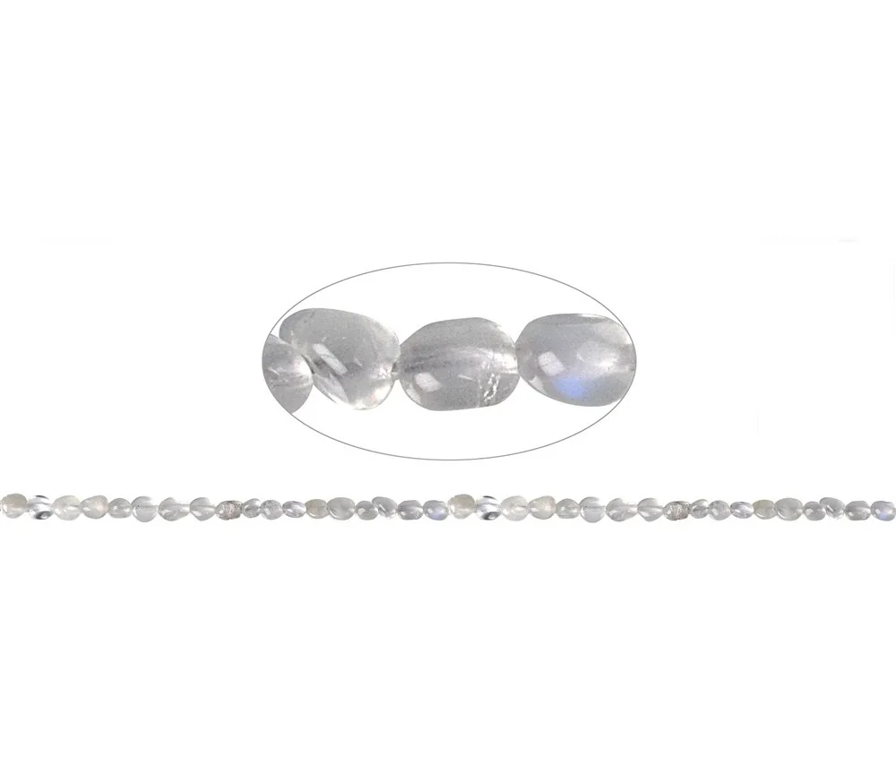 Heilstein & Edelstein-Strang - Pebbles, Labradorit (weiß), 04-08mm