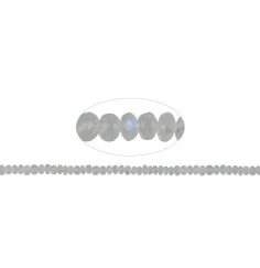 Heilstein & Edelstein-Strang - Button, Labradorit (weiß) facettiert, 03 x 05mm (39cm)