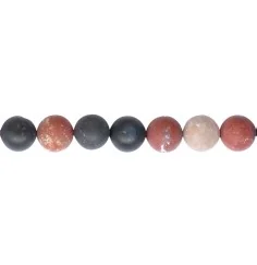 Heilstein & Edelstein-Strang - Kugeln, Sardonyx, matt, 10mm