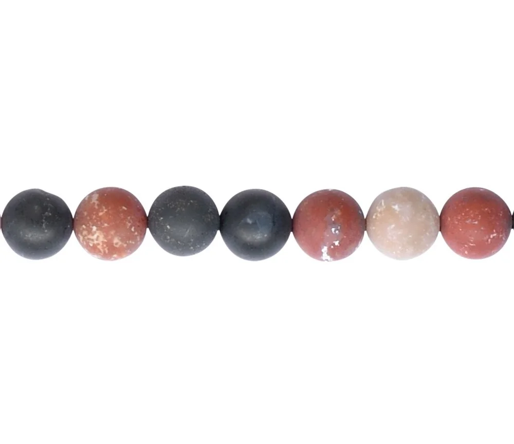 Heilstein & Edelstein-Strang - Kugeln, Sardonyx, matt, 10mm