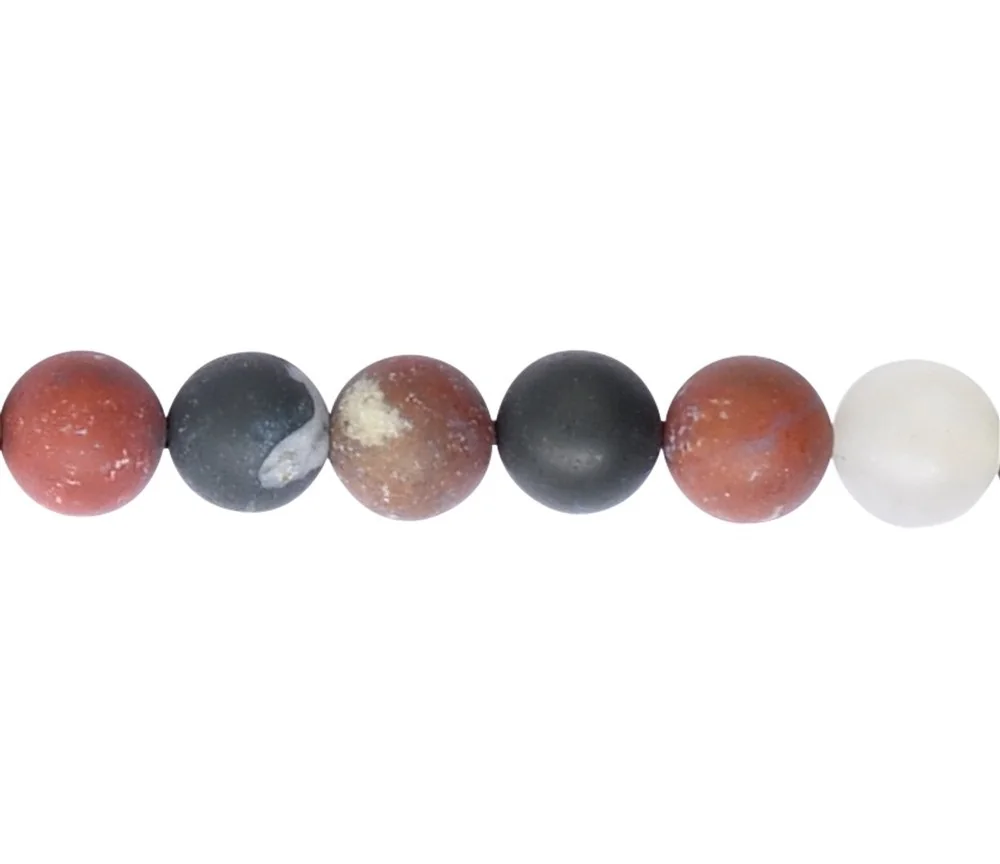 Heilstein & Edelstein-Strang - Kugeln, Sardonyx, matt, 12mm