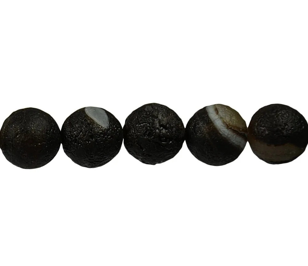 Heilstein & Edelstein-Strang - Kugeln, Sardonyx (Antik) matt, 13 - 14mm