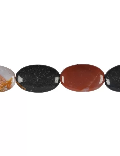 Heilstein & Edelstein-Strang - Linsen, Sardonyx, 34 x 22mm