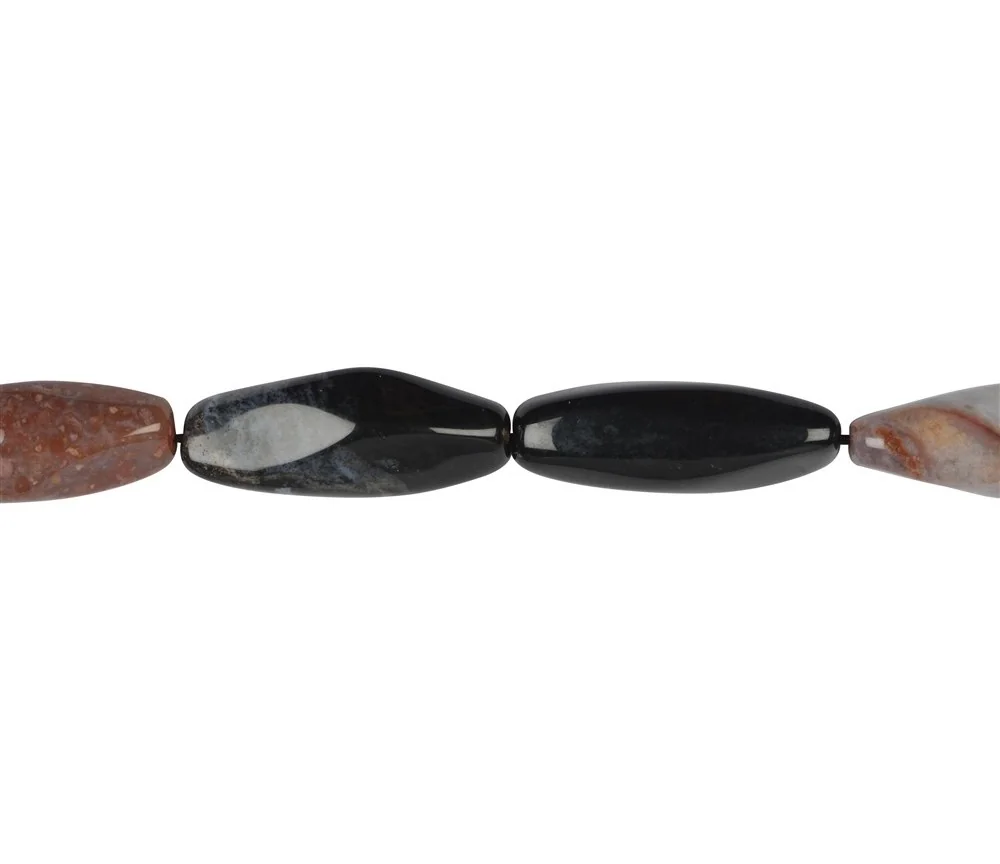 Heilstein & Edelstein-Strang - Spindeln, Sardonyx, 33 x 12mm