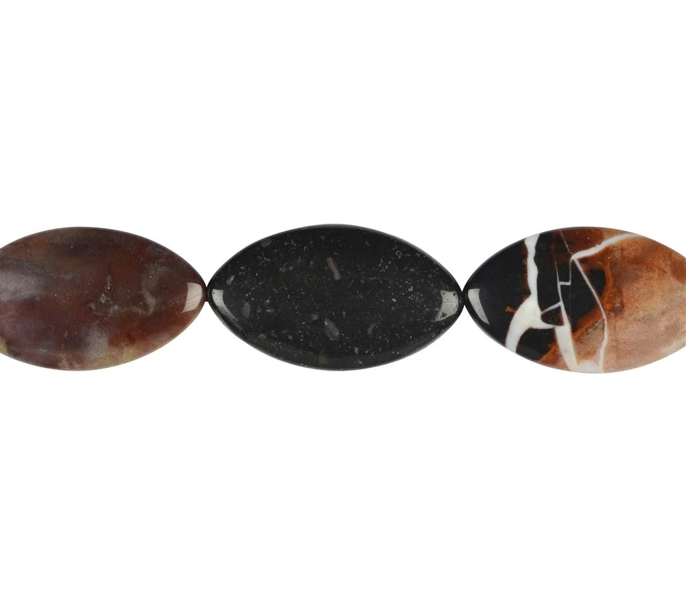 Heilstein & Edelstein-Strang - Navettes, Sardonyx, 30 x 18mm