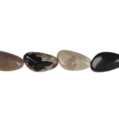 Heilstein & Edelstein-Strang - Nuggets flach, Sardonyx, 26 x 15mm