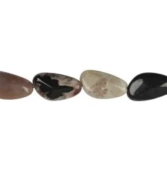 Heilstein & Edelstein-Strang - Nuggets flach, Sardonyx, 26 x 15mm