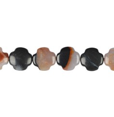 Heilstein & Edelstein-Strang - Kreuz, Sardonyx, 14 x 14mm