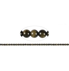 Heilstein & Edelstein-Strang - Kugeln, Obsidian (Goldglanzobsidian), 04mm