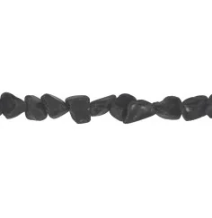 Heilstein & Edelstein-Strang - Nuggets, Obsidian (schwarz), roh, 10 - 12mm (39cm)