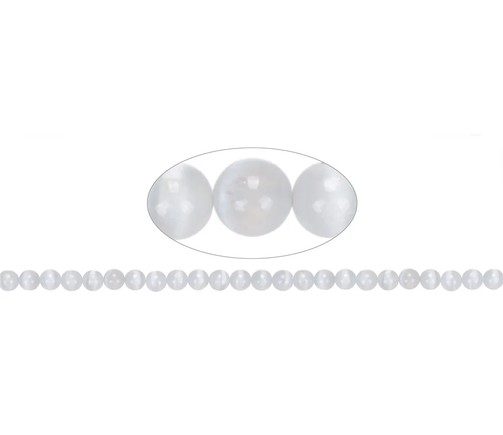 Heilstein & Edelstein-Strang - Kugeln, Selenit, 08mm