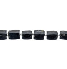 Heilstein & Edelstein-Strang - Quader, Falkenauge, grob facettiert, 15 - 11-12mm