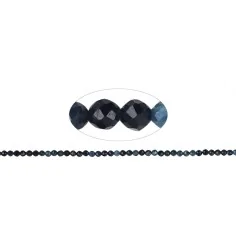 Heilstein & Edelstein-Strang - Kugeln, Indigolith, facettiert, 02,5mm (39cm)