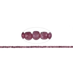 Heilstein & Edelstein-Strang - Würfel, Turmalin (rosa), facettiert, 04mm