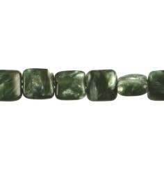 Heilstein & Edelstein-Strang - Quadrat flach, Serafinit, 06 x 06mm