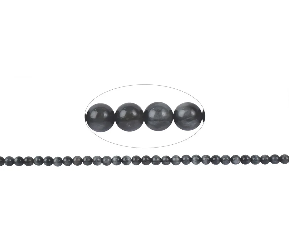 Heilstein & Edelstein-Strang - Kugeln, Quarz-Katzenauge A, 06mm