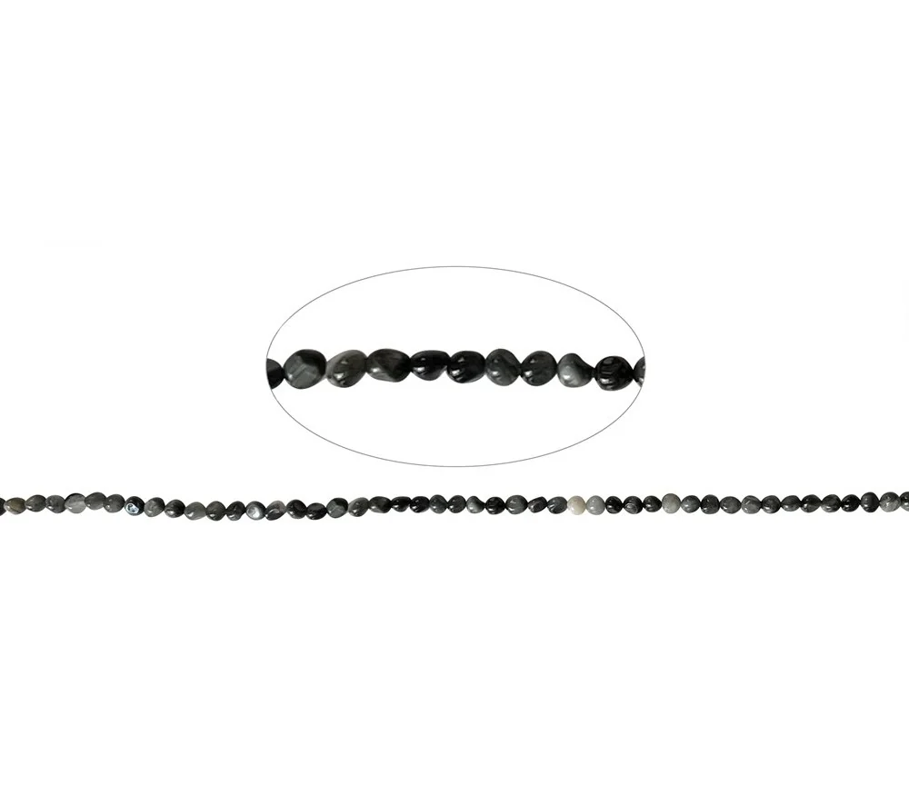 Heilstein & Edelstein-Strang - Nuggets, Quarz-Katzenauge, 05- 07mm