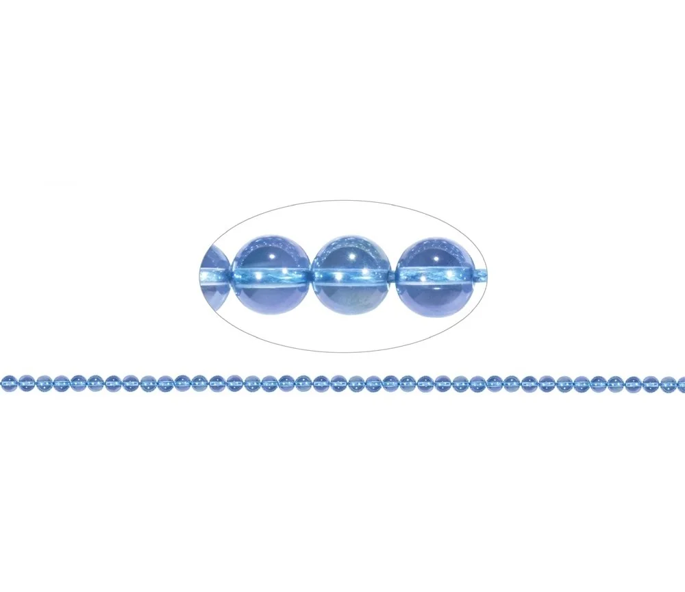 Heilstein & Edelstein-Strang - Kugeln, Aqua Aura, 04mm