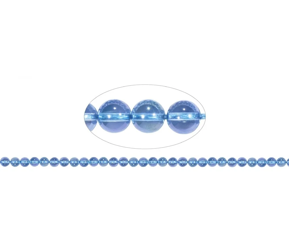 Heilstein & Edelstein-Strang - Kugeln, Aqua Aura, 06mm